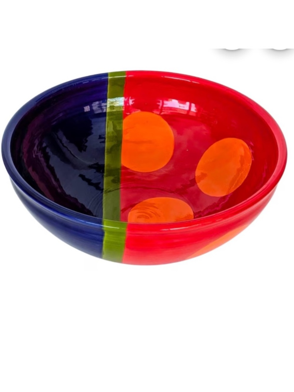 Vintage Carol Herschleb Colorful Art Pottery Bowl - Postmodern Ceramics